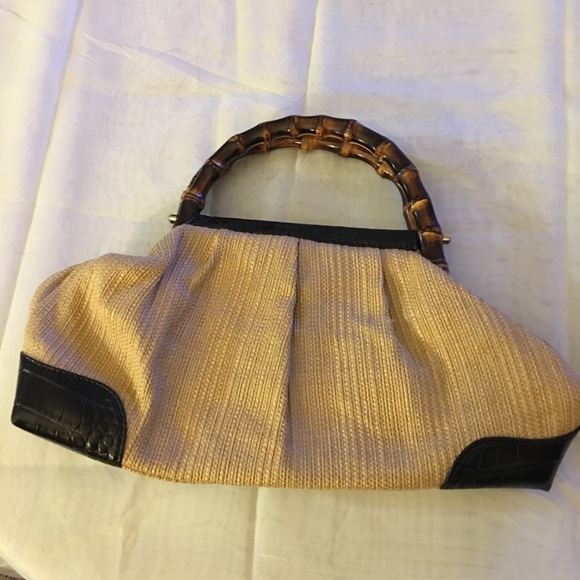 LOFT Handbags - STRAW BAG WITH BAMBOO HANDLES LOFT